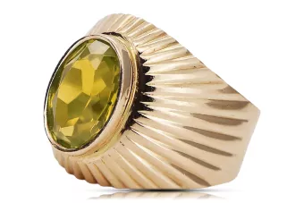 Каблучка Вінтаж стиль Жовтий Перідо Оригінальне вінтажне рожеве золото 14 карат vrc127r